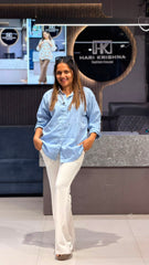 PREMIUM COTTON SHIRT TOP WITH KHADI COTTON PALAZZO FORMAL CO-ORD SET