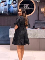ELEGANT COTTON SHORT MIDI DRESS FOR WOMEN