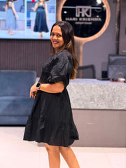 ELEGANT COTTON SHORT MIDI DRESS FOR WOMEN