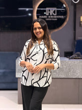 CLASSIC COTTON SHIRT TOP WITH ABSTRACT DESIGN