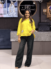 STYLISH BUTTON DOWN SHIRT WITH WIDE LEG JEANS