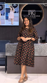 PREMIUM COTTON MIDI DRESS WITH FLOWY SILHOUETTE
