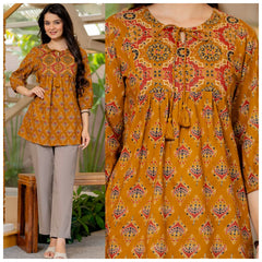 WOMEN'S ETHNIC COTTON TUNIC AND KHADI COTTON PLAZO CO-ORD SET