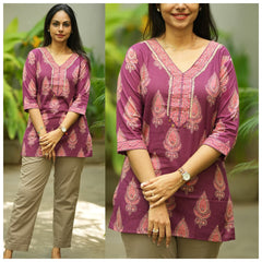 ELEGANT COTTON TUNIC AND PANT CO-ORD SET