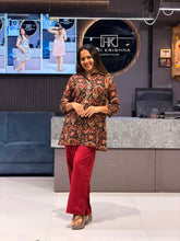 HANDCRAFTED LOOK COTTON TOP WITH KHADI PALAZZO SET