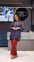 PREMIUM PRINTED COTTON TUNIC WITH FLARED KHADI COTTON PLAZO