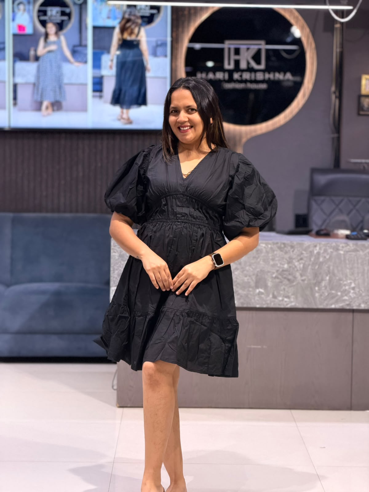 ELEGANT COTTON SHORT MIDI DRESS FOR WOMEN
