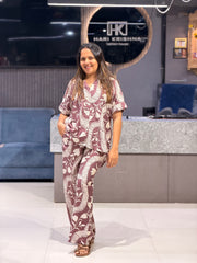 STYLISH PRINTED CO-ORD SET WITH WIDE-LEG PANTS